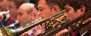 Les trompetistes de l'orchestre départemental des sapeurs-pompiers des Yvelines lors du concert d'automne.